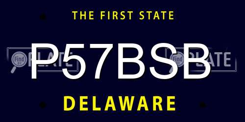 P57BSB Delaware License Plate