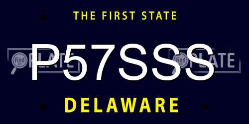 P57SSS Delaware License Plate