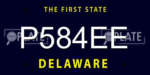 P584EE Delaware License Plate