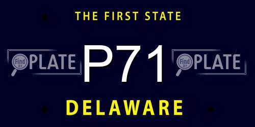 P71 Delaware License Plate