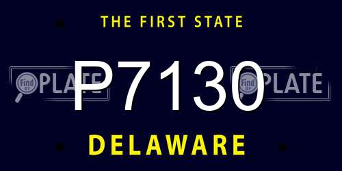 P7130 Delaware License Plate