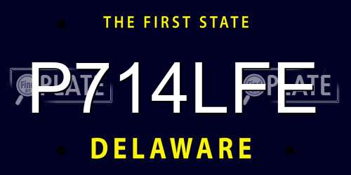 P714LFE Delaware License Plate