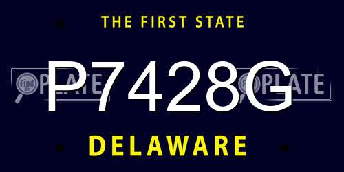 P7428G Delaware License Plate