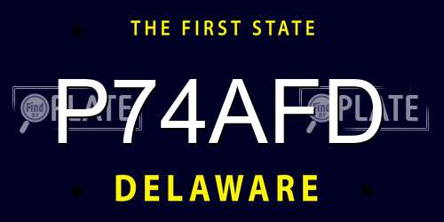 P74AFD Delaware License Plate