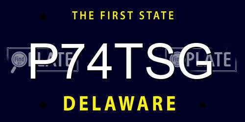 P74TSG Delaware License Plate