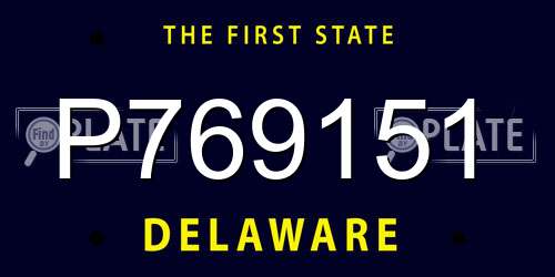 P769151 Delaware License Plate