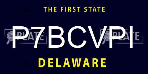 P7BCVPI Delaware License Plate