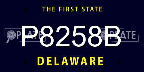 P8258B Delaware License Plate