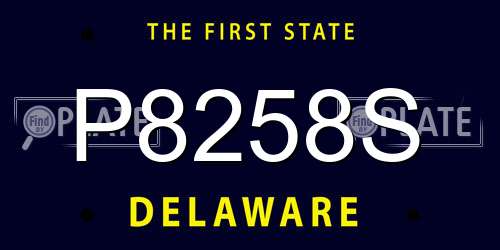 P8258S Delaware License Plate