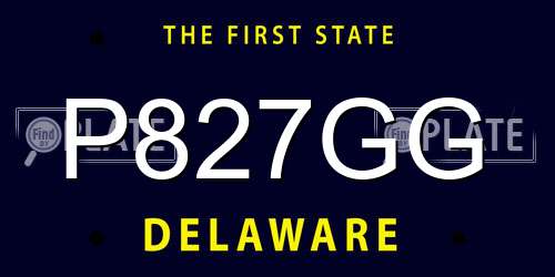 P827GG Delaware License Plate