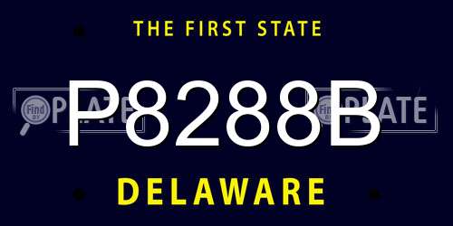 P8288B Delaware License Plate