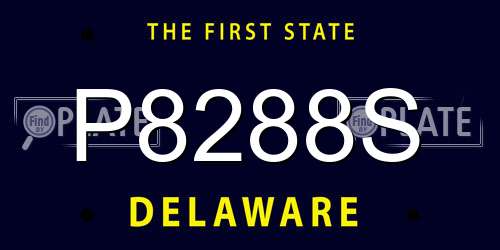 P8288S Delaware License Plate
