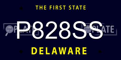 P828SS Delaware License Plate