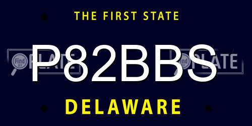 P82BBS Delaware License Plate