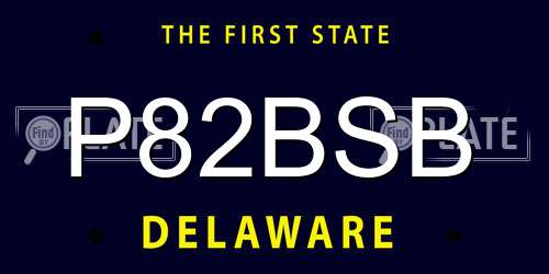 P82BSB Delaware License Plate