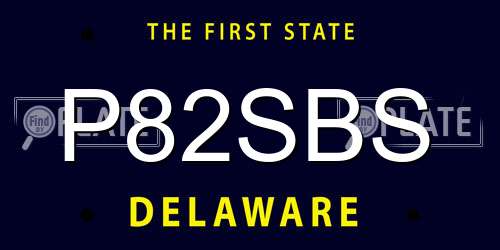 P82SBS Delaware License Plate