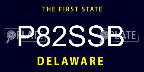 P82SSB Delaware License Plate