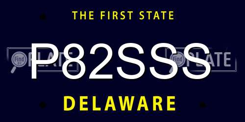 P82SSS Delaware License Plate
