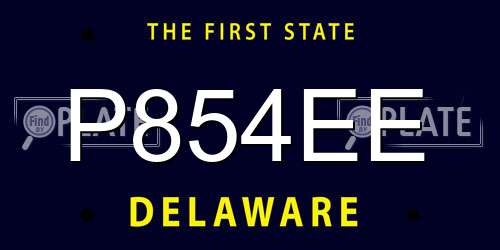 P854EE Delaware License Plate