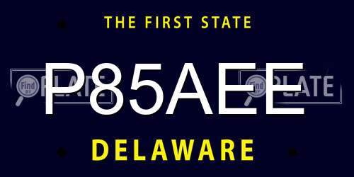 P85AEE Delaware License Plate