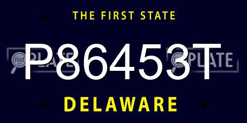 P86453T Delaware License Plate