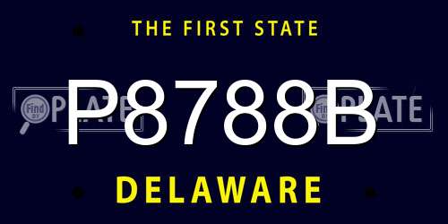 P8788B Delaware License Plate