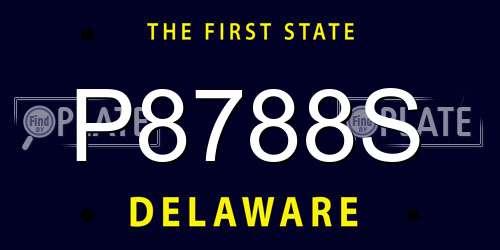 P8788S Delaware License Plate