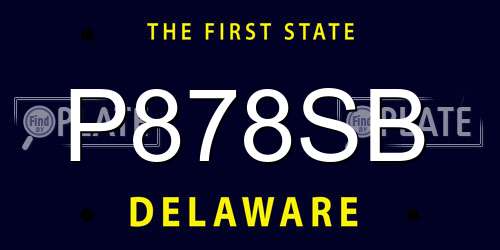 P878SB Delaware License Plate