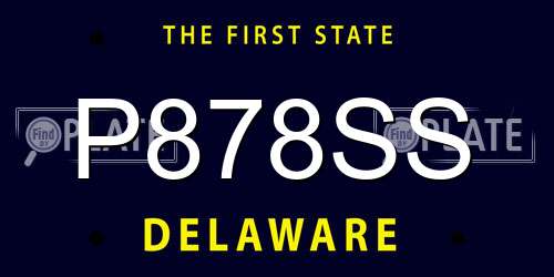 P878SS Delaware License Plate