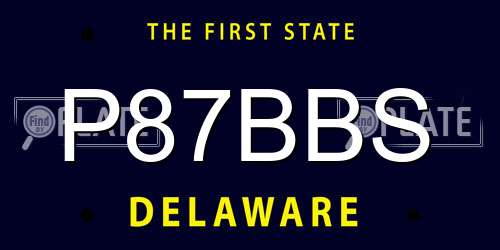 P87BBS Delaware License Plate