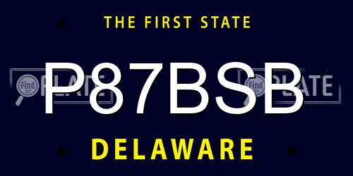 P87BSB Delaware License Plate