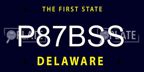 P87BSS Delaware License Plate