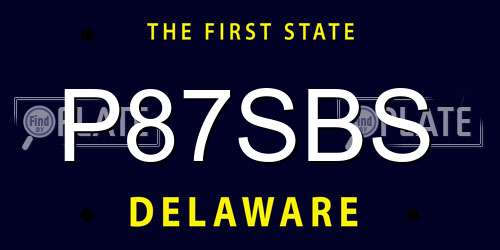 P87SBS Delaware License Plate