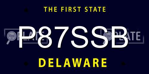 P87SSB Delaware License Plate