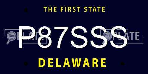 P87SSS Delaware License Plate