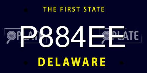 P884EE Delaware License Plate