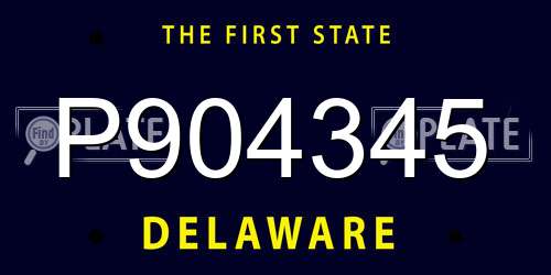 P904345 Delaware License Plate