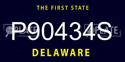 P90434S Delaware License Plate