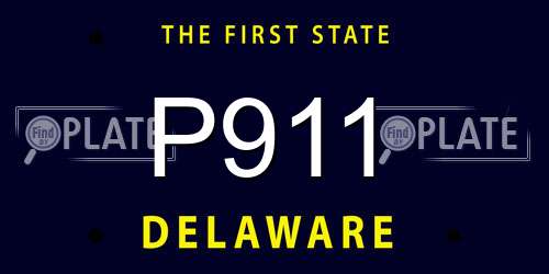 P911 Delaware License Plate