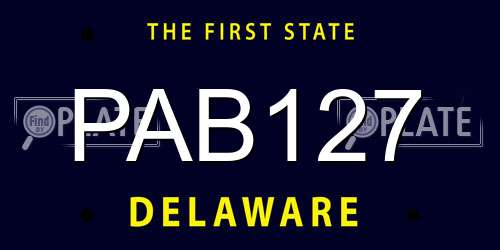 PAB127 Delaware License Plate