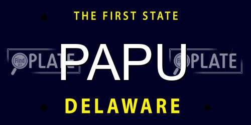 PAPU Delaware License Plate