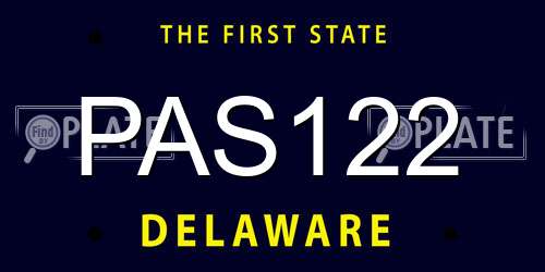 PAS122 Delaware License Plate