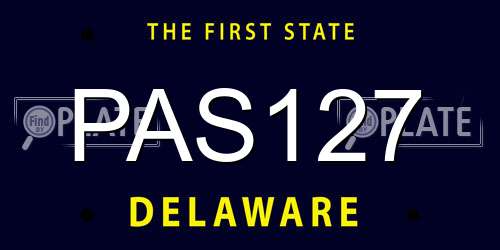 PAS127 Delaware License Plate