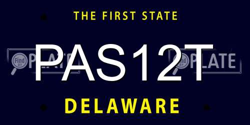PAS12T Delaware License Plate