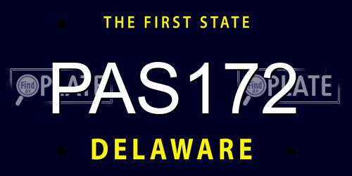 PAS172 Delaware License Plate
