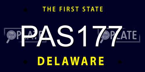 PAS177 Delaware License Plate