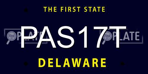 PAS17T Delaware License Plate