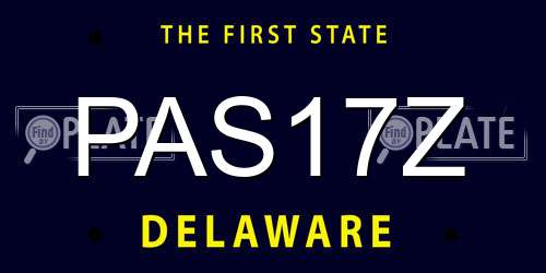 PAS17Z Delaware License Plate