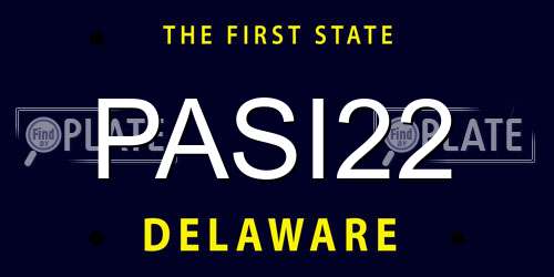 PASI22 Delaware License Plate