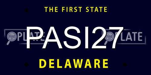 PASI27 Delaware License Plate
